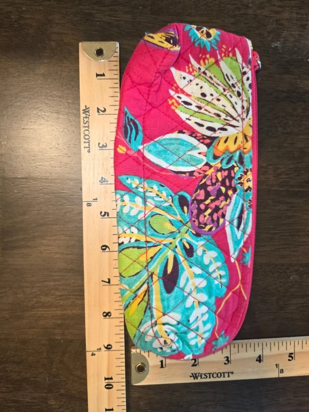 Vera Bradley Zip Pouch Makeup Organizer Pencil Case Travel Accessory Rumba